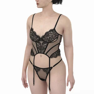 Women's Sexy Seamless Floral Pattern Underwire Bra Briefs Lace Embroidery Adults Half Cup Breathable Eco-Friendly Push-Up Set