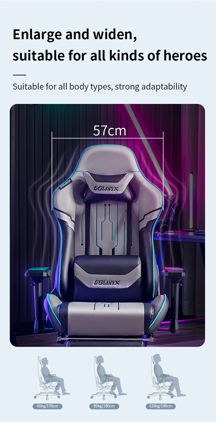 Swivel Office Computer Gaming Chair Silent Racing Wheel Ergonomic Chair ...