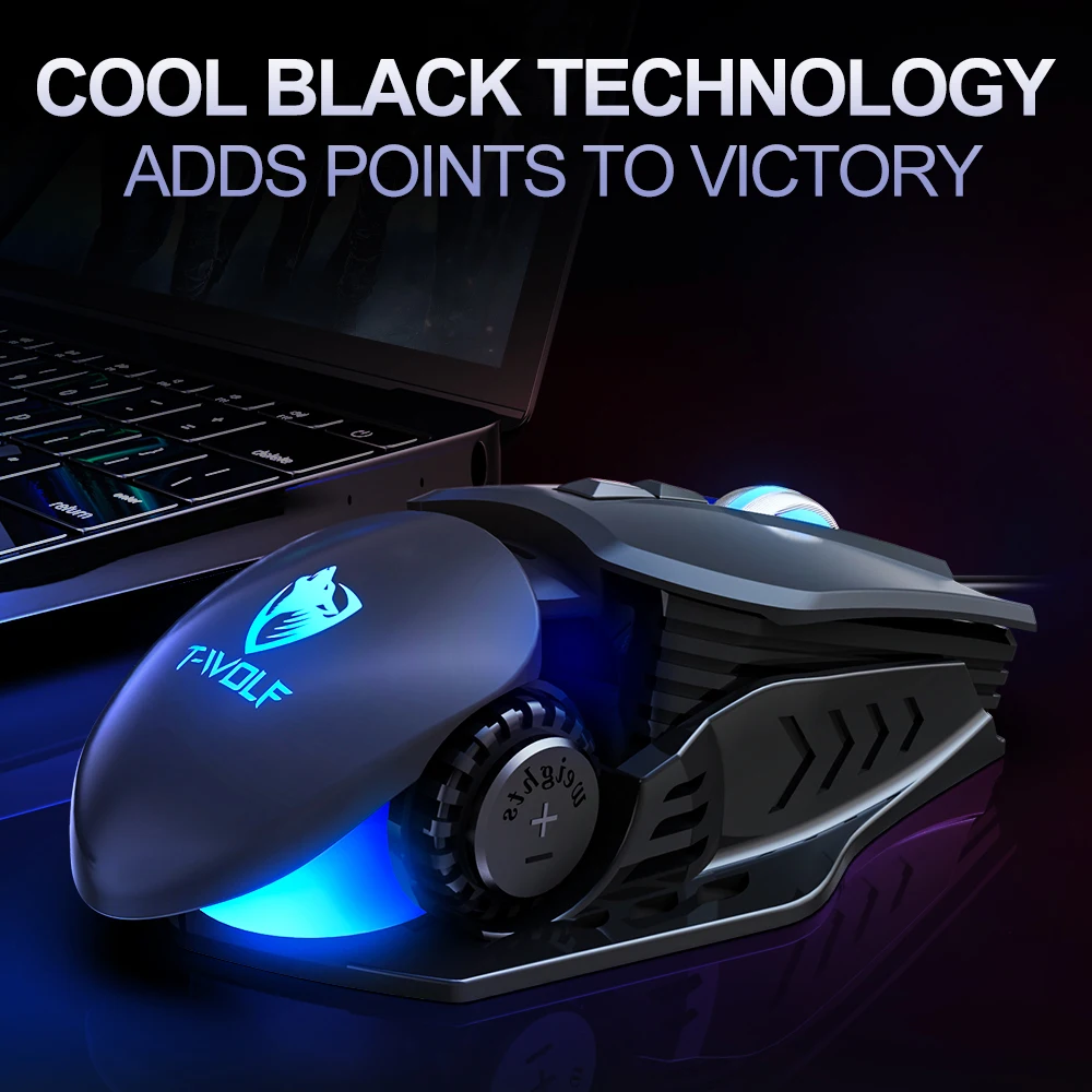 Programmable Macro 6400DPI 7D Mouse Adjustable LED RGB Wired USB Computer Gamer Gaming Mouse