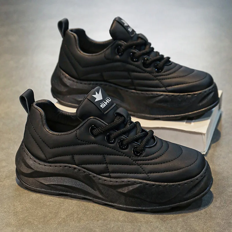 Mens New Versatile Sports And Leisure Trendy Shoes Thick Soled Height Boosting Explosive Anti Slip And Wear Resistant Dad Shoes