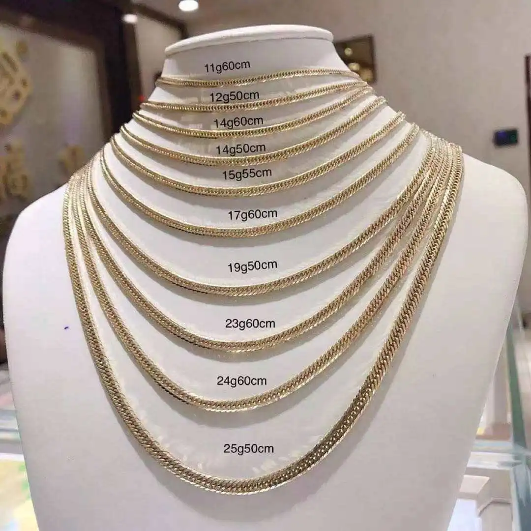 18k With Certificate Saudi Gold Jewelry Wholesale Japan Solid Necklaces
