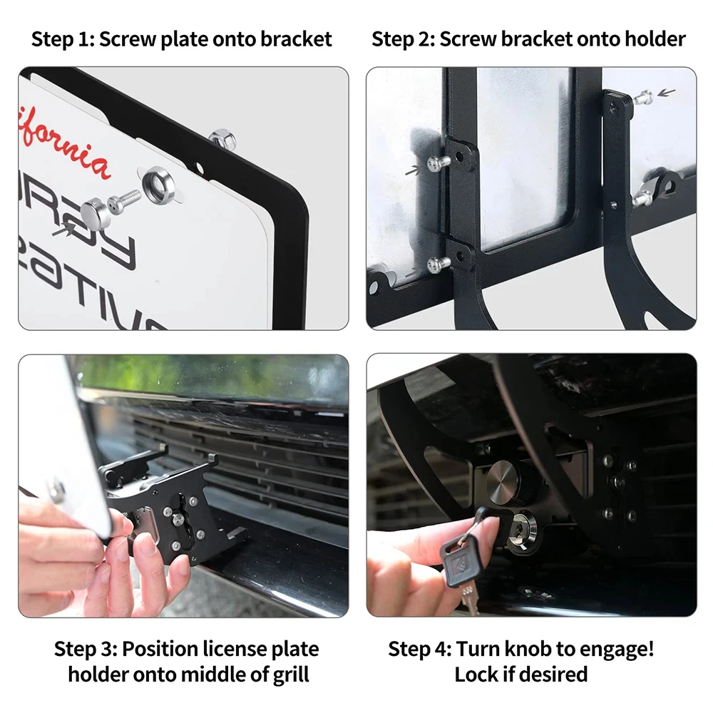 Model 3 Y Aluminum Alloy License Plate Frame With a Key Lock for Tesla Front Front License Plate Bracket Mounting Kit supplier