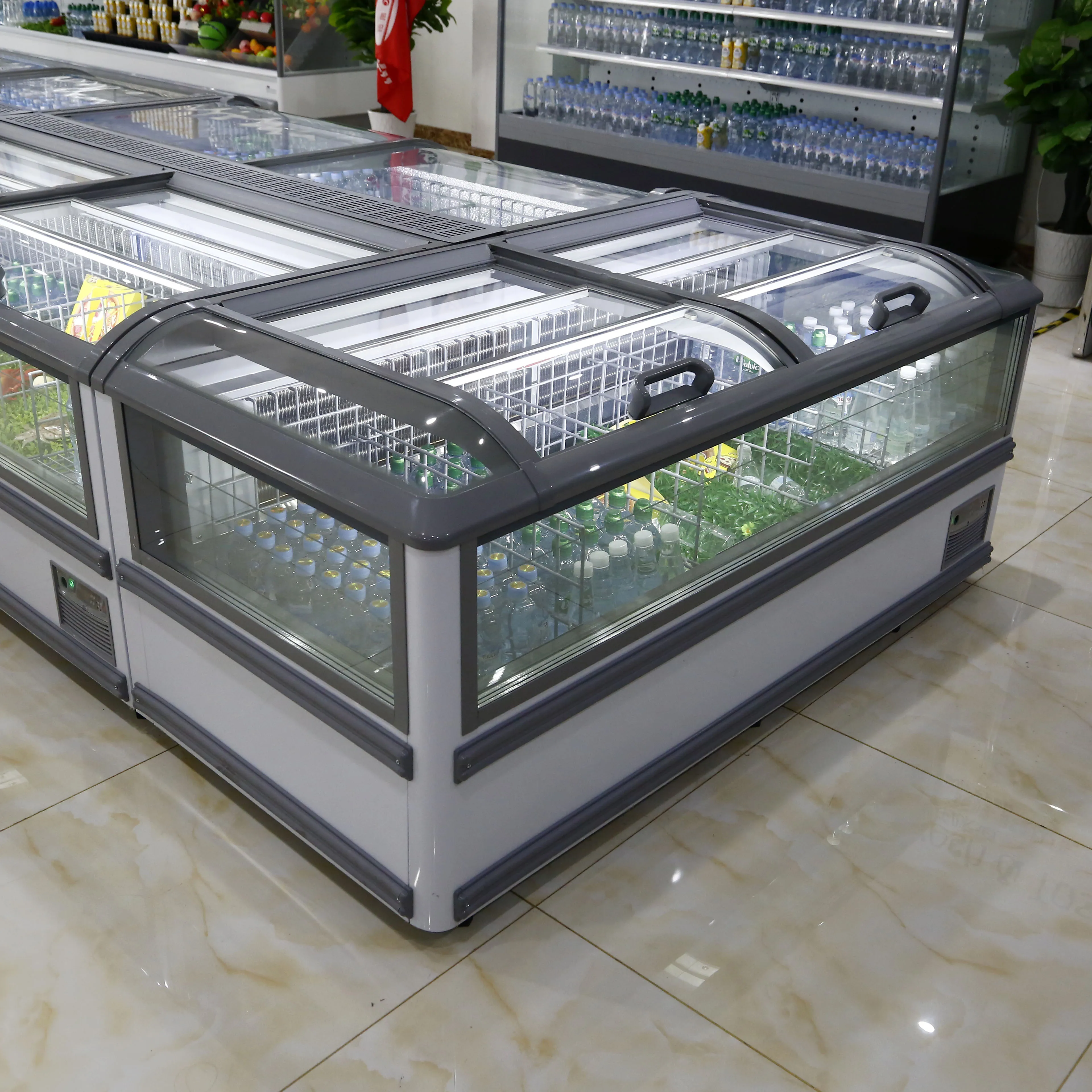 Auto Defrost Combined Horizontal Chest Freezers Frozen Food Meat And ...