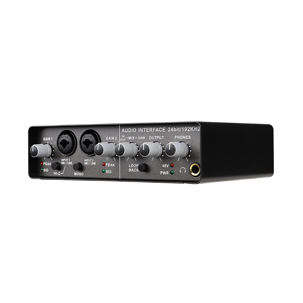 USB Audio Interface Sound Card External Condenser Microphone for Music Recording for PC Computer Studio for Live Performances