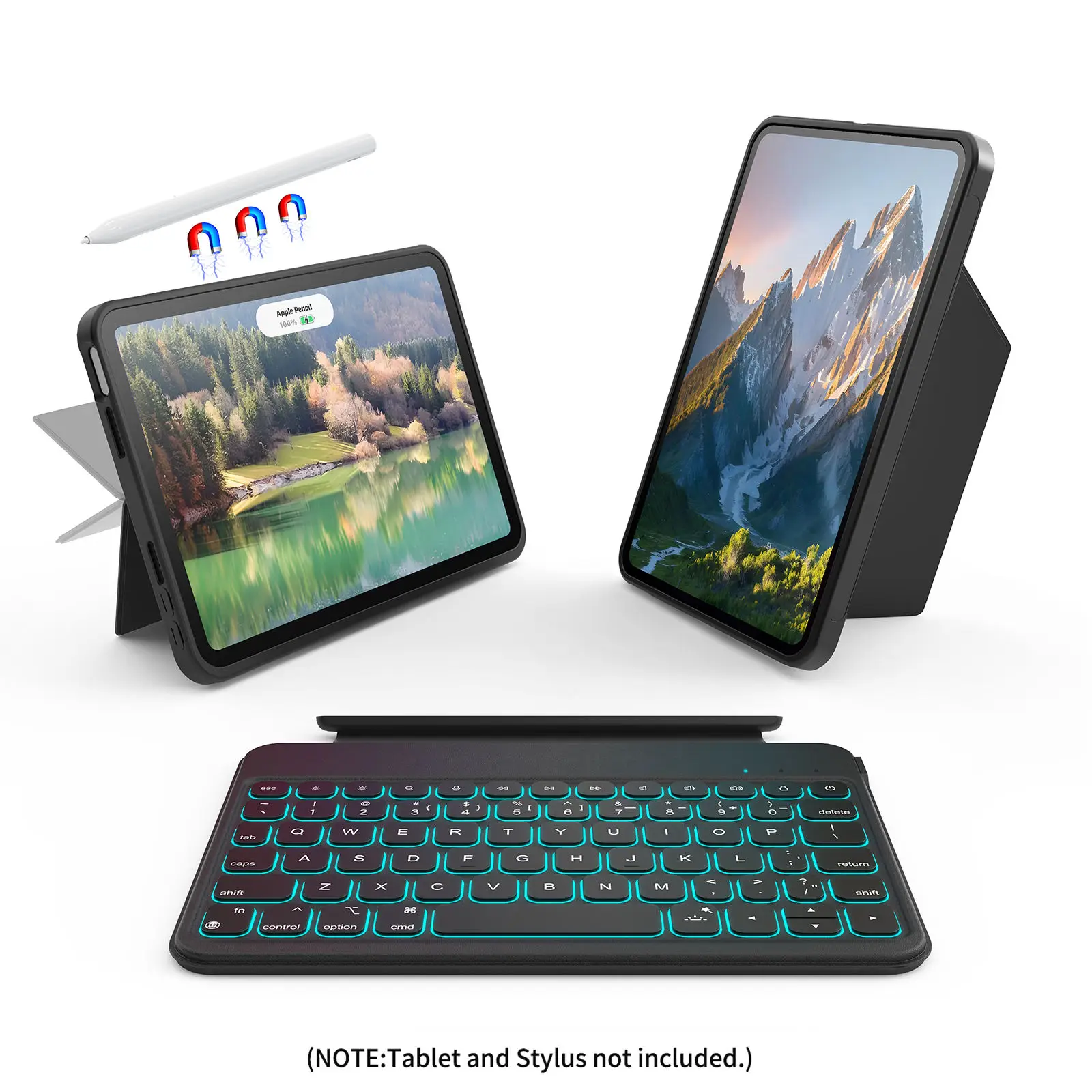 product rgb backlit detachable keyboard case for ipad mini 6th  7th gen slim lightweight cover case for kids study  work adults-7