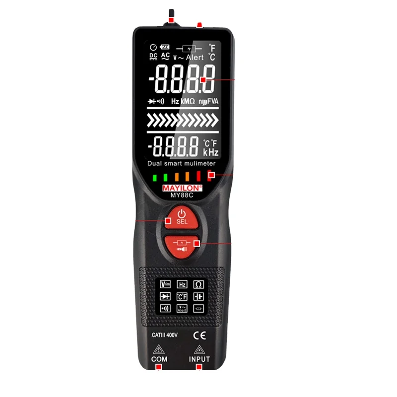 MY88C MAYILON 6000 Counts Digital LCD Pen Type Dual Smart Multimeter With NCV Voltage Detector Testerdigital Multimeters Wholesa