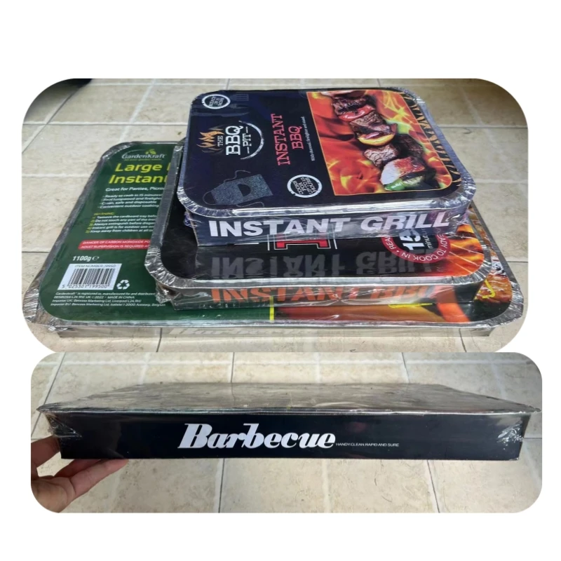 One Time Use Outdoor Camping Barbecue Charcoal Instant Grill Instant BBQ Disposable Grill