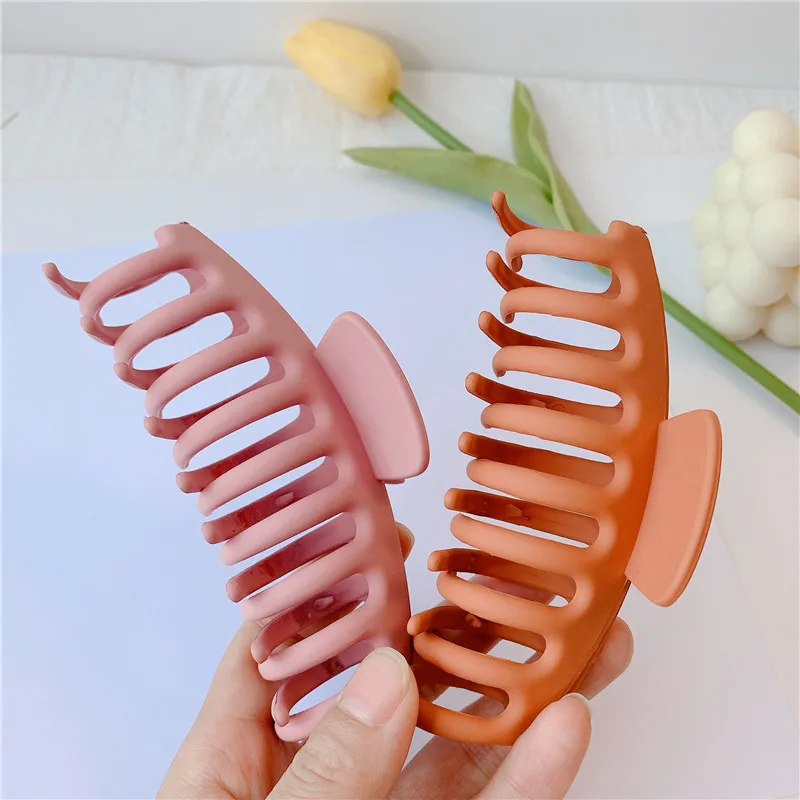 
Большая заколка для волос, машинка для сборки речной пружины, акриловая матовая Заколка-краб для волос, зажим для волос акулы 