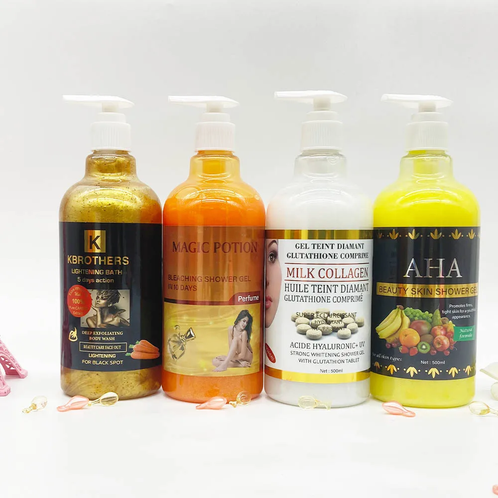 Gel Douche Corporel Blanchissant Intense avec Glutathion & Vitamine C  Hydratant pour Peaux Sèches et Exfoliant pour Peaux Foncées| Alibaba.com