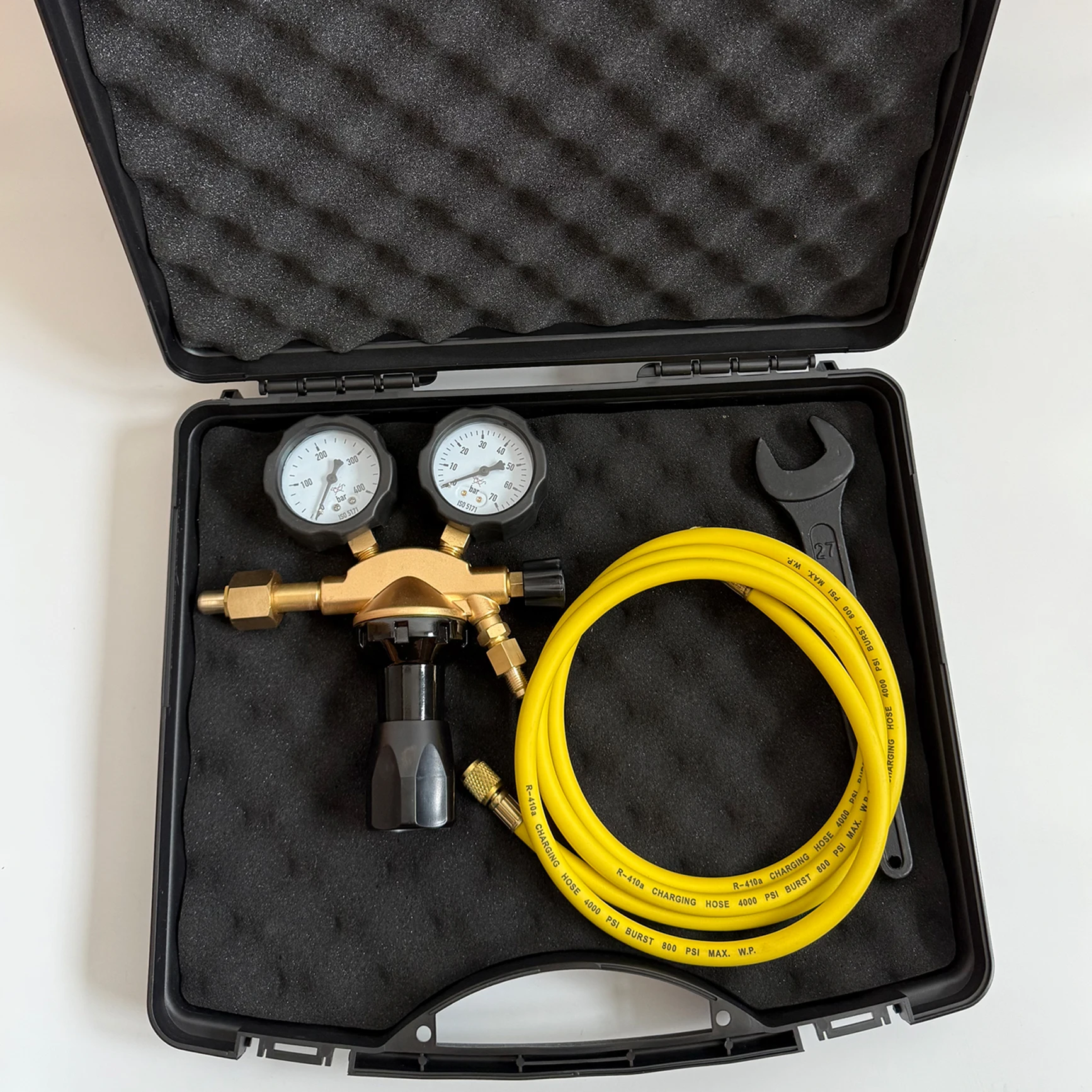 High-Pressure HVAC Brass Tool Kit with Nitrogen Gas Regulator Quality Pressure Regulators Includes Hose and Wrench