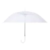 Parapluie transparent en fibre de verre à 16 os, blanc et épais
