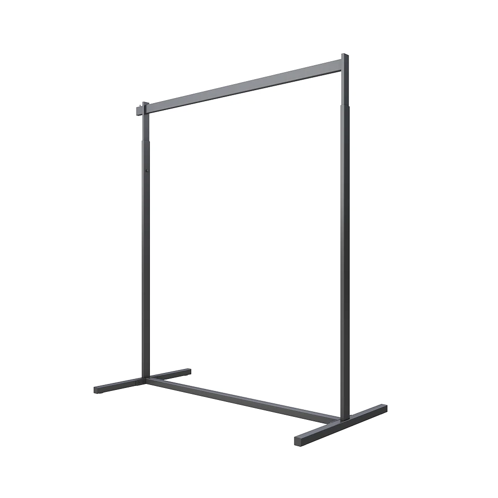 Manufacturer Factory Sports Clothes Boutique Metal Chrome Black Floor Stand Clothing Store Display Rack for Shop