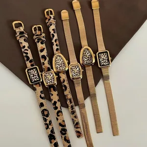 New Bracelet Retro Medieval Style Elegant Quartz Watch Snake Head Leopard Print Watch for Women and Ladies