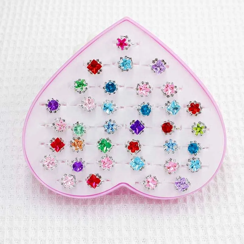 Children's Ring Set Colorful Diamond Rings for Girls