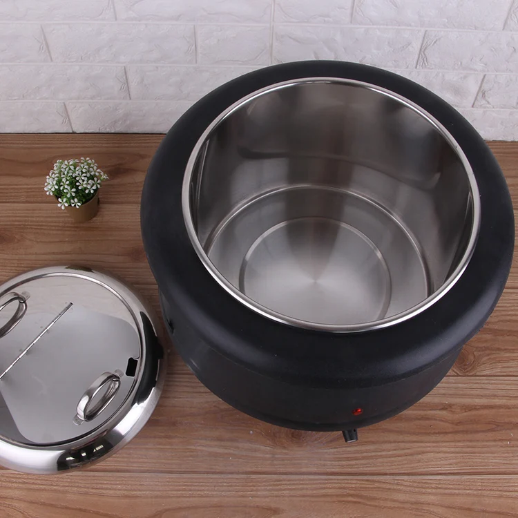 13 Liter Hotel Buffet Electric Soup Warmer Stainless Steel Food Warmer Electric Heating Food Soup Pot_12