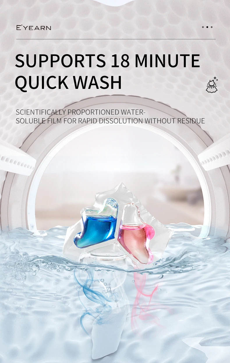 Wholesale In Stock Laundry Pods Blue Wind Chime Bio Enzyme Detergent Soap Odor Lifter 3 In 1