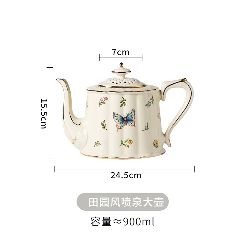 product french court style coffee cup with gold rim ceramic european english afternoon teapot and tea coffee cup saucer-58