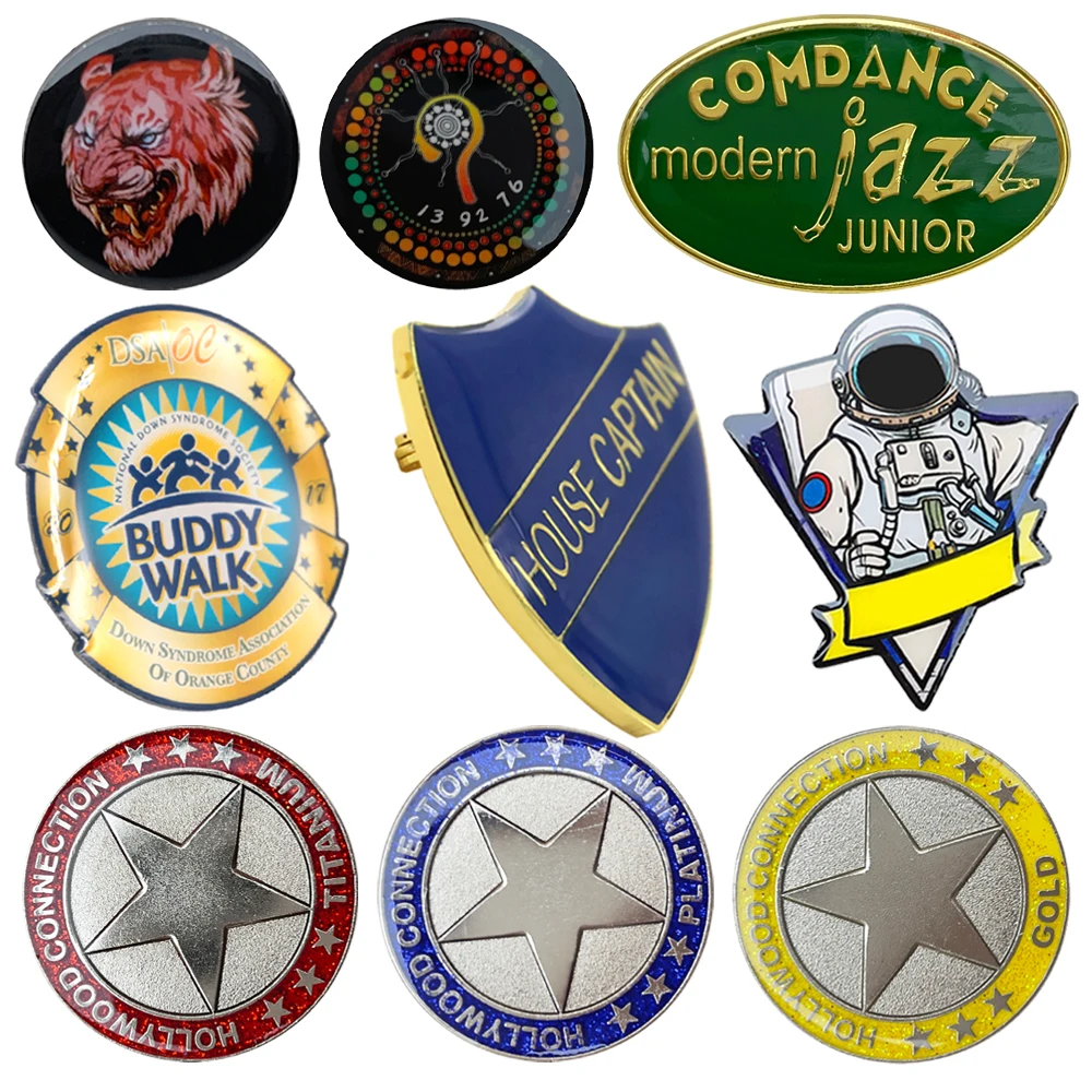 Pin Style Custom Metal Enamel Lapel Pins - Soft & Hard Enamel Brooch Badges, Die ...