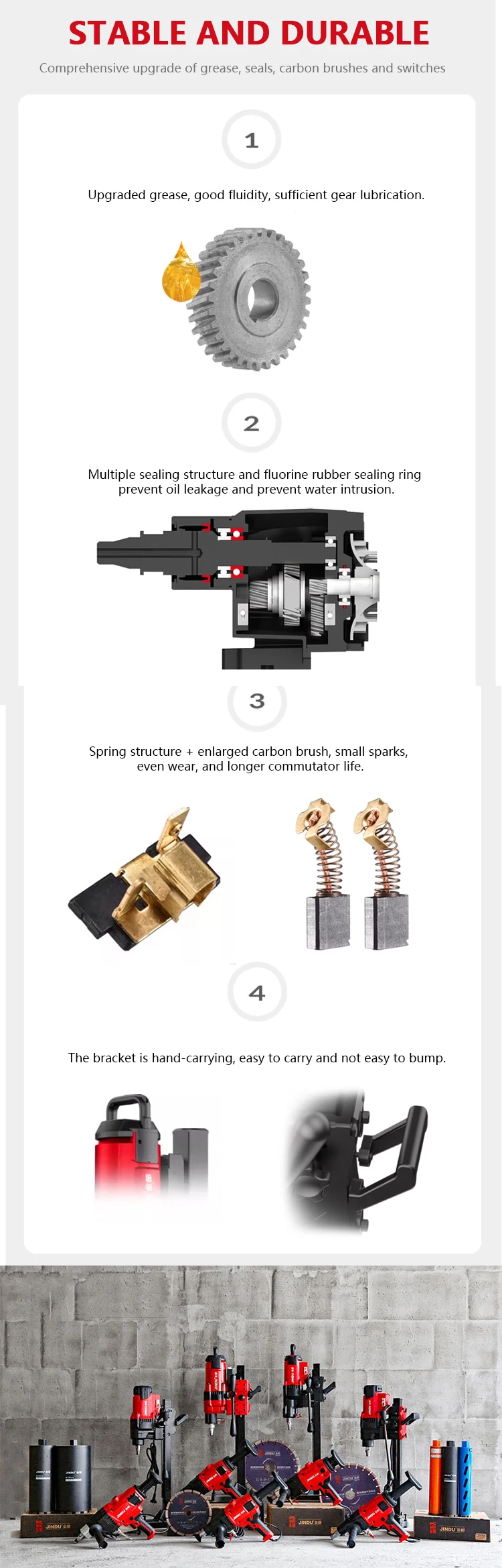Z1z8260 Jindu Reinforced Concrete Core Drill Machine 220v 50hz 260mm