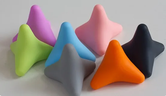 Silicone Rubber Palm Muscle Hexagonal Massage Ball with Four Triggering Points for Deep Tissue Relaxation Body Head Feet Breasts