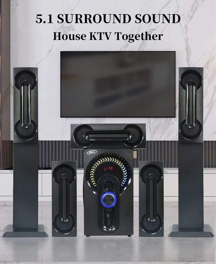 Home Theater System 5.1 Surround Set Living Room Tv Audio Vertical