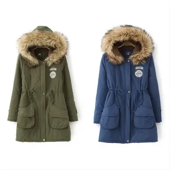 Women Hooded Warm Coats Parkas with Faux Fur Jackets
