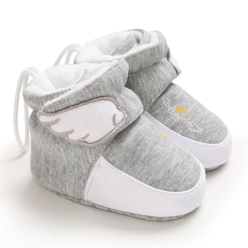 Wholesale kids Hot selling infant footwear OEM baby soft wing shoe cotton sock shoes boots
