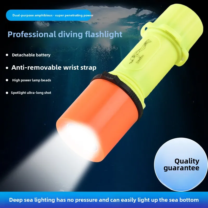 Dual-Use IP68 LED Flashlight Multi-Purpose for Land and Water USB Charging for Emergency and Outdoor Exploration
