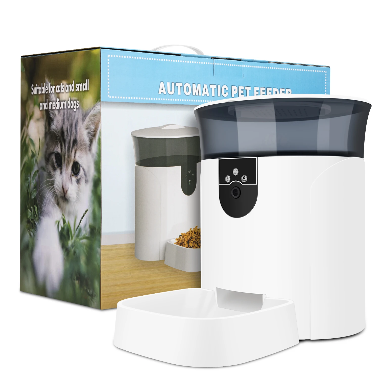 Glomarket Tuya Automatic Cat Dog Intelligent Timer Smart Pet Feeder Wifi Camera Smart Pet Feeder With Camera For Dogs And Cats