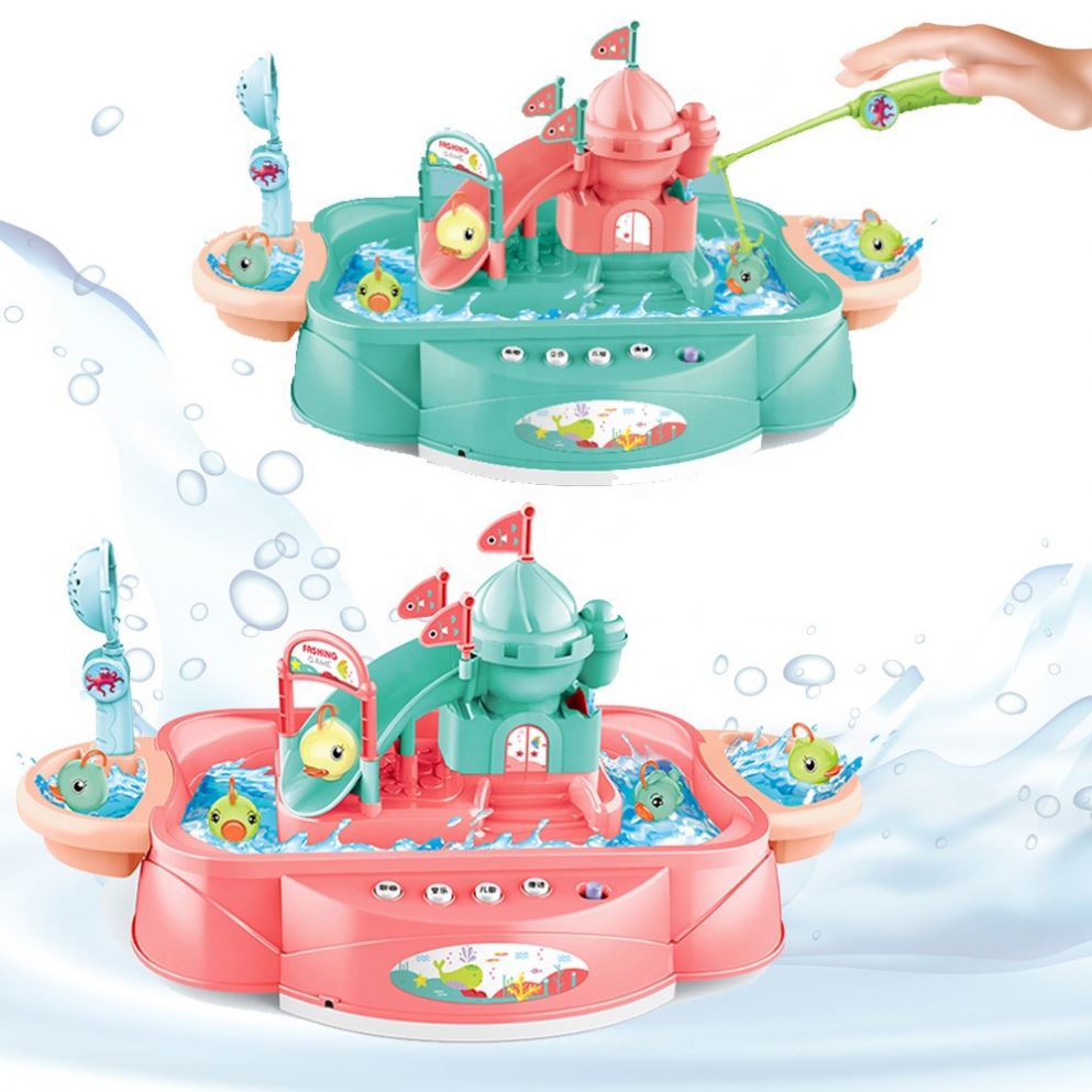 Новое поступление многофункциональный набор для раннего обучения рыбалки пластиковая музыкальная электрическая рыболовная игрушка для детей водные игрушки