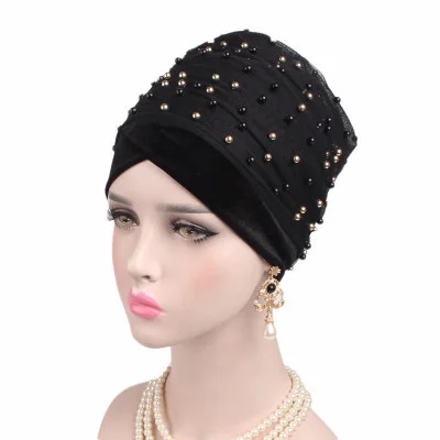 E991 Women Turban Hat, Velvet material, breathable