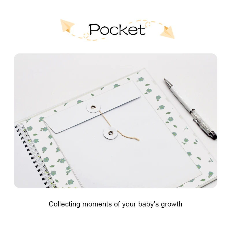 2025 Custom Cover Baby Footprint Milestone Album Journal Custom First Year Baby Memory Book with Box Stickers