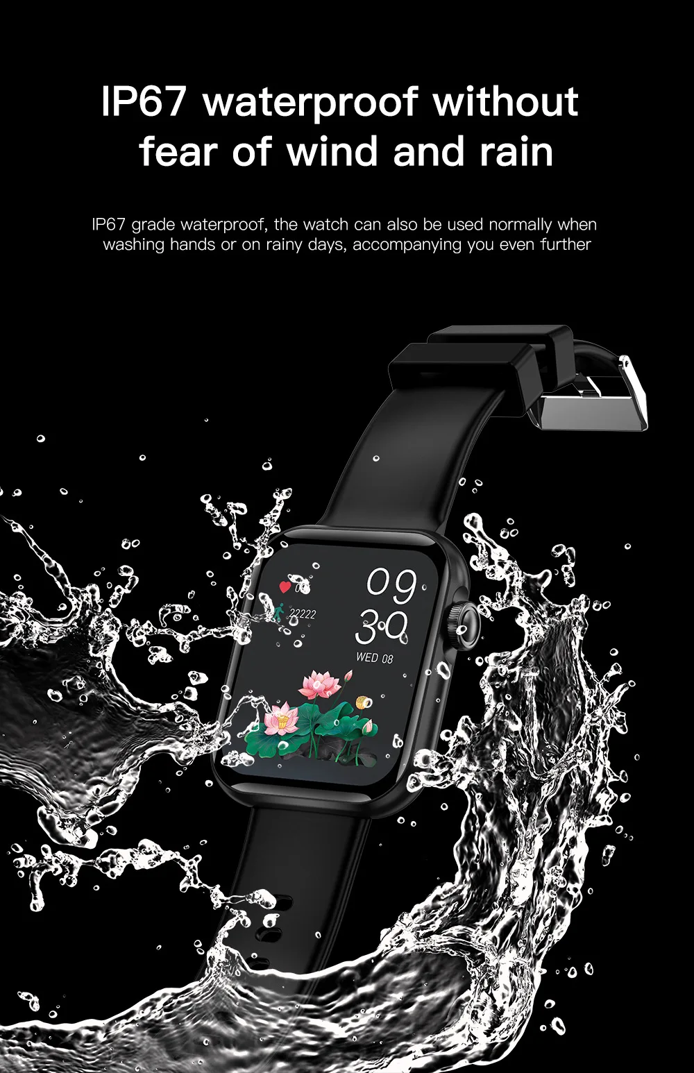 product new smart bracelet ips for bluetooth call message reminder blood oxygen heart rate monitoring silicone for ios-2