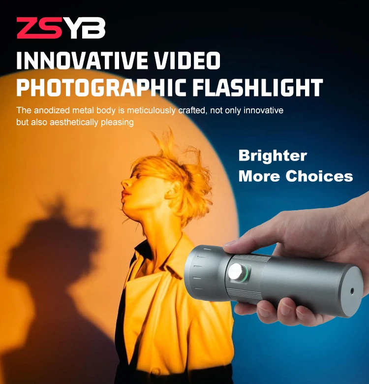 zsyb product 10w mini aluminum alloy contrast lighting 7800mah gobos light patterns photography ambient fill light-9