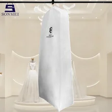 Printed Logo Storage Packaging Bridal Wedding Non Woven Luxury Dress Cover