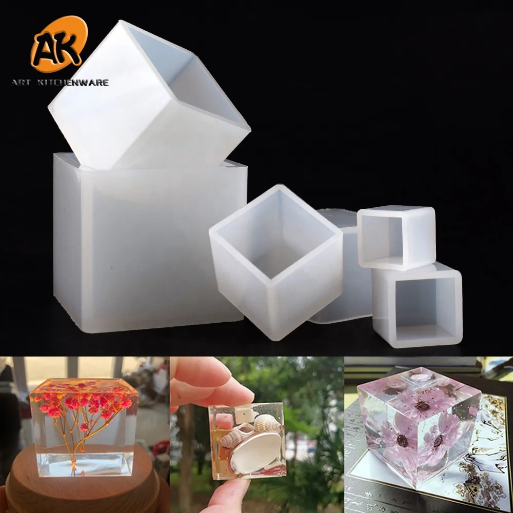 Luckkyme 5 Stampo Quadrato In Silicone Per Resina – Trasparente, Dimensioni Da 2 A 6.5 Cm - 3