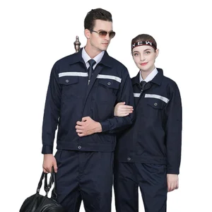 Spring Fall Black Industrial Construction Men Reflective Safety Clothes Uniform Mechanic Long Sleeves Work Suit Labor Workwear
