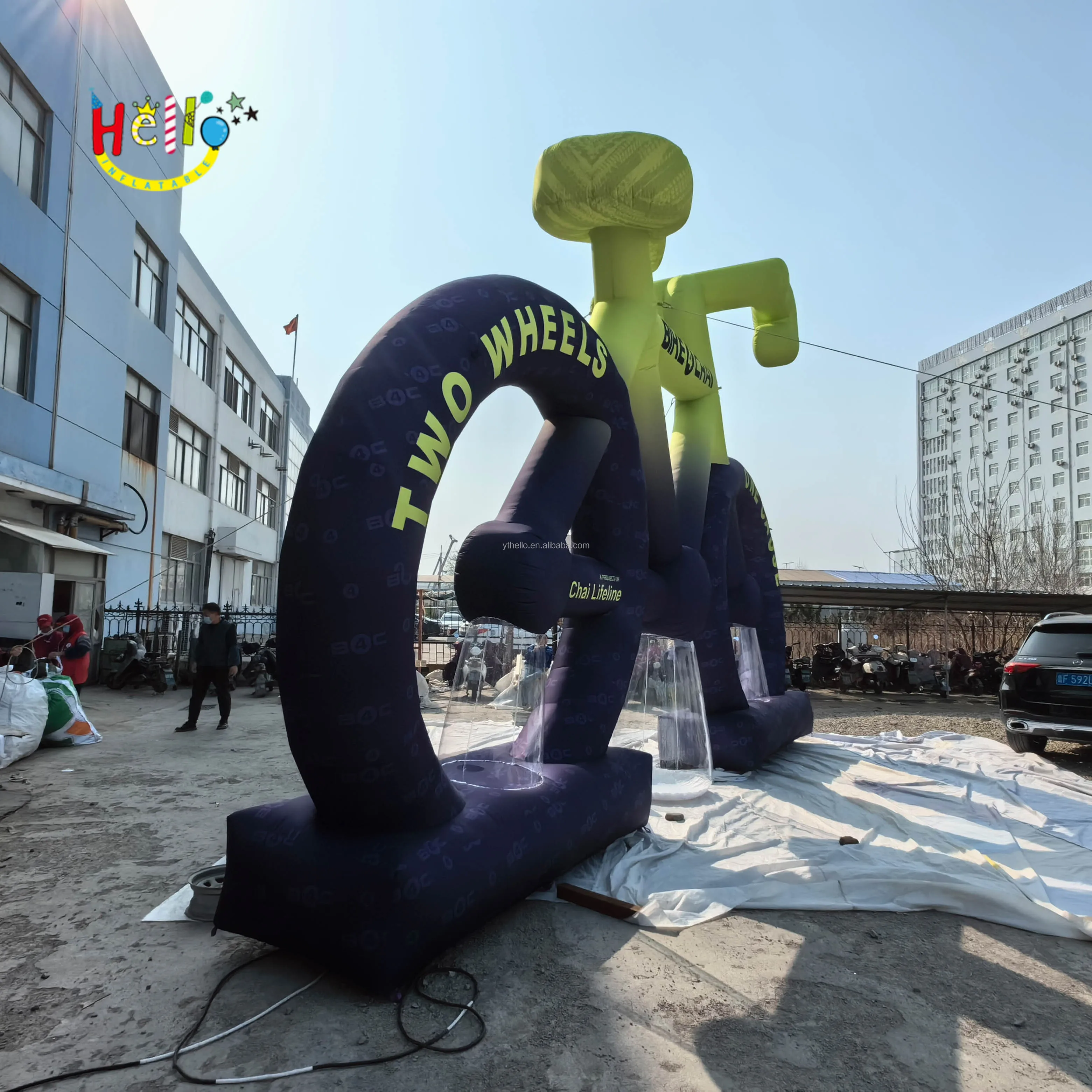 New Design Giant Inflatable Bicycle Model Inflatable Bike for Advertising