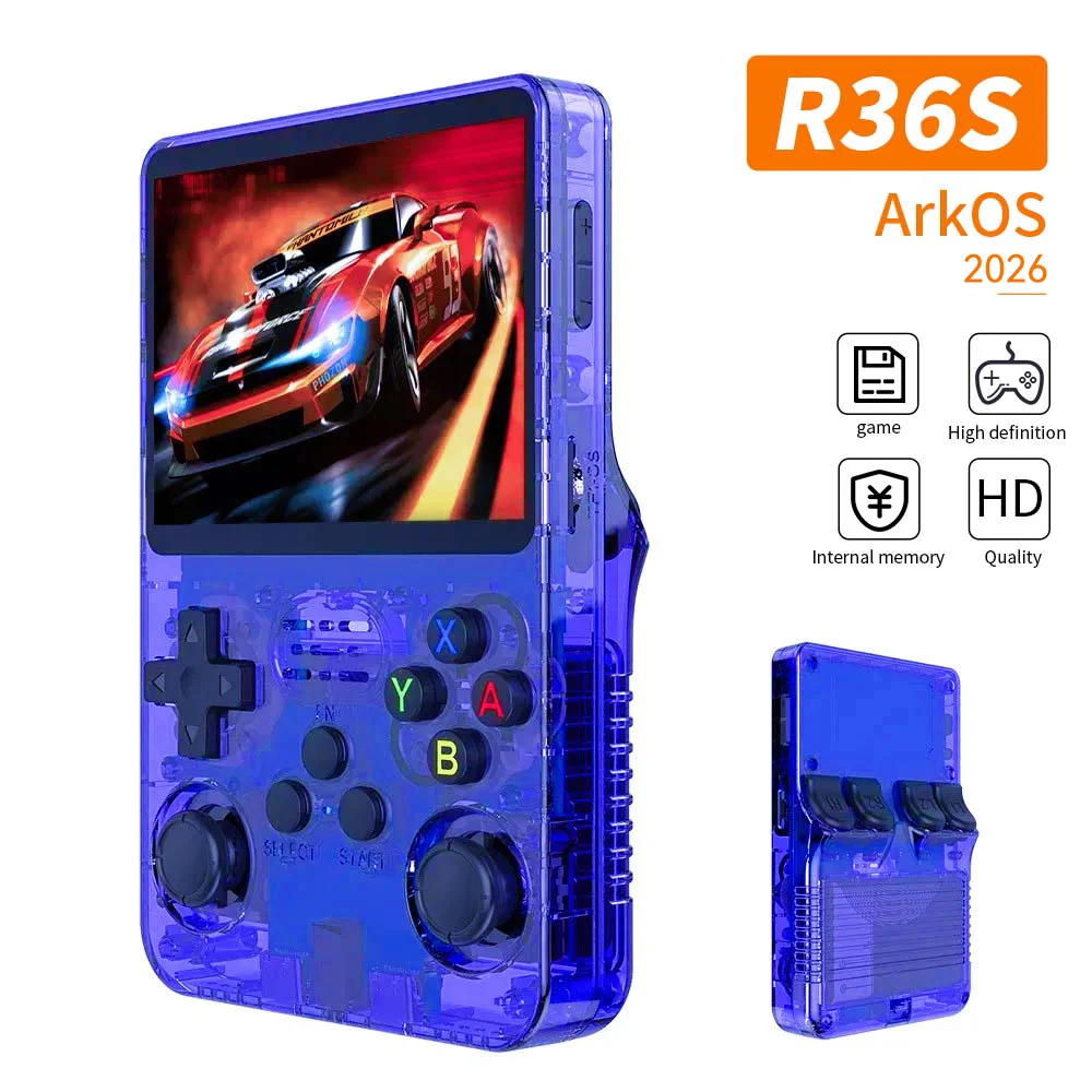 R36S レトロゲーム機 携帯型ゲームプレーヤー デュアルシステム 30000