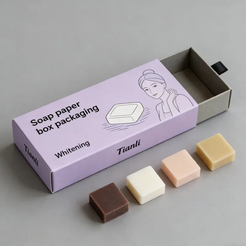 デジタル印刷によるフルカラー・カスタムデザイン・再生紙使用・小型手作り石鹸パッケージボックス・石鹸セット用パッケージ（卸売）