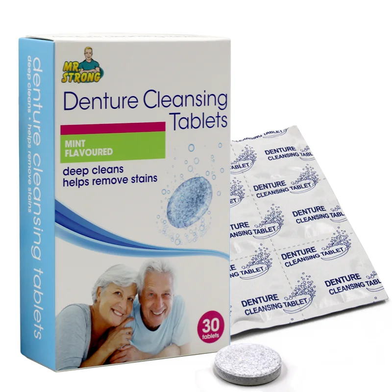 Oem Denture Cleaning Tablets Blue Color False Teeth Clean Best Choice