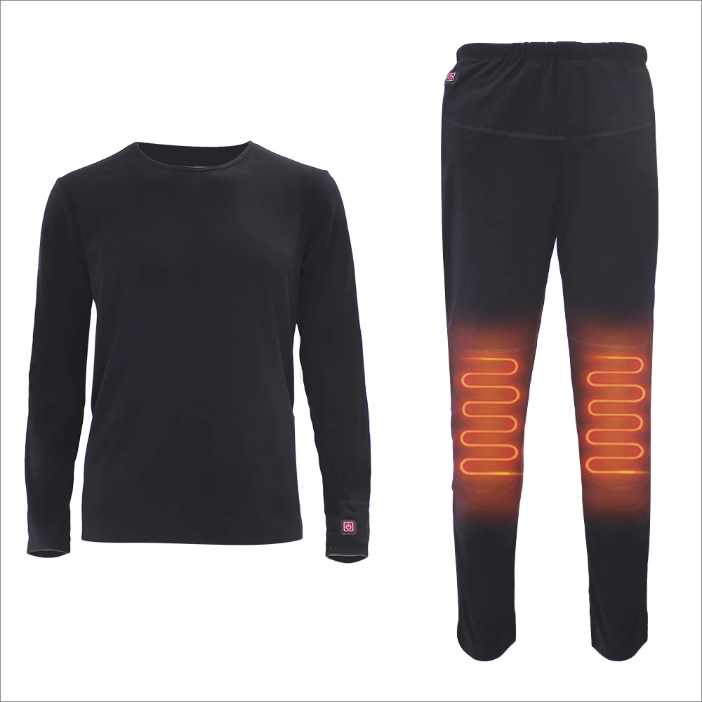 Men's Heated Long Johns Base Layer Set Winter Thermal Cottonfabric