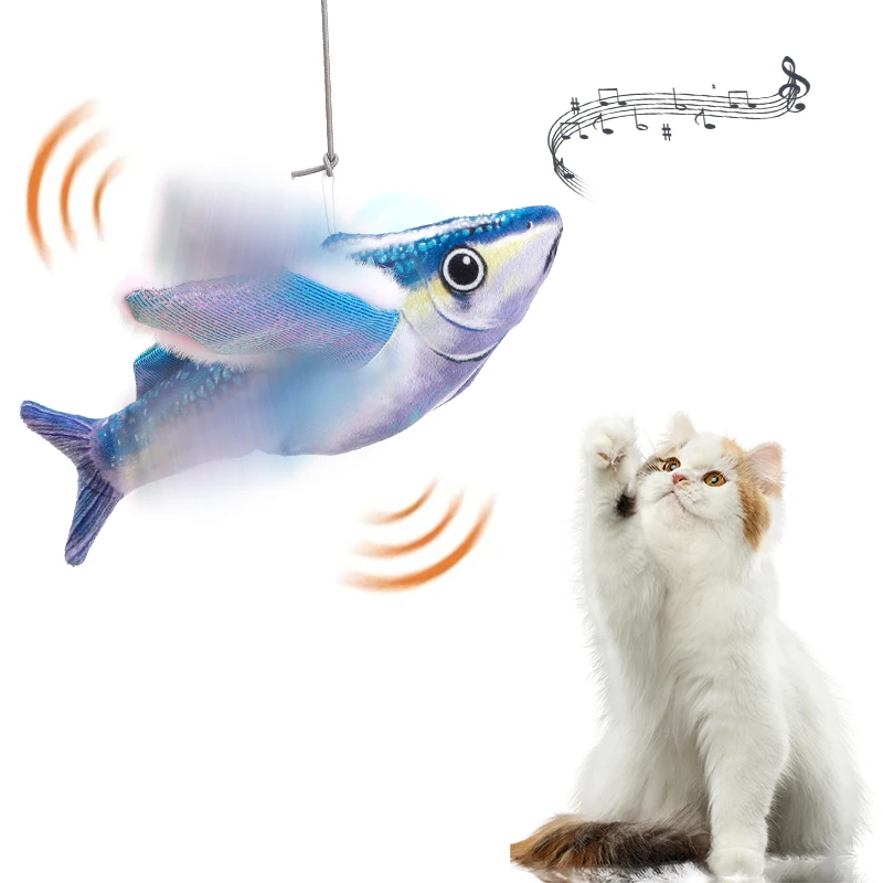 NEW Pet Plush Toy Flapping Sound Shaking Shaking fish Electric Cat Toy Pet  Self High Simulation Fish Swinging wings fish