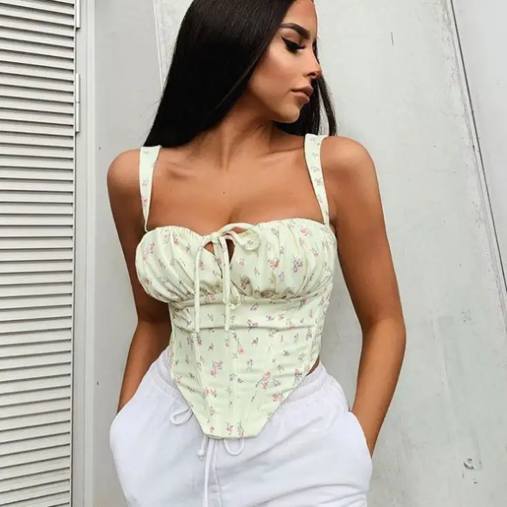 Floral Corset Crop Top Summer 