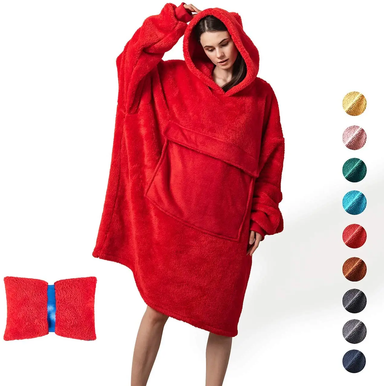 wearable blanket 100% polyester sleeves custom fleece oversized