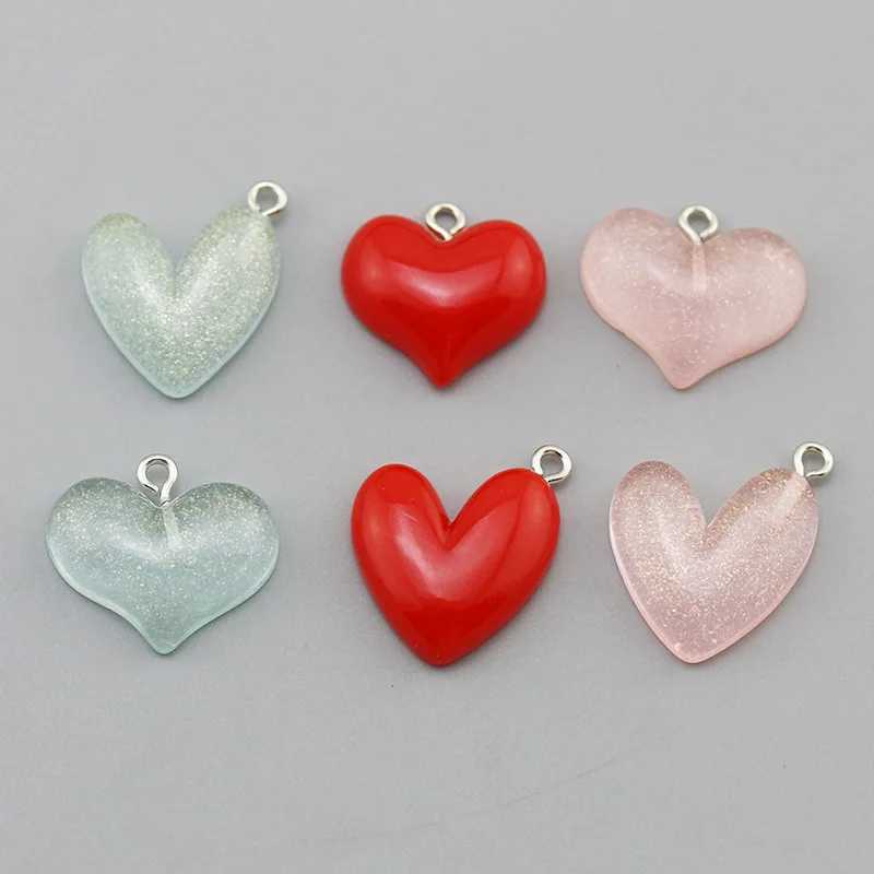 Heart Diy Resin Keychains Necklace Resin Pendant Earrings Cabochon