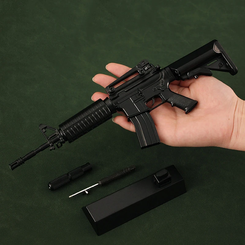 Cheap Realistic Toy Guns Metal Model 28cm Toy Rifle  Model Gun 1:3 AR15 M4A1  Mini Assembly Gun Toy for Adults