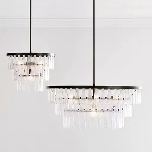 American Style Customizable LED Glass Lamp Chandelier Factory Pendant Lights for Living Dining Villa Duplex Staircase Office