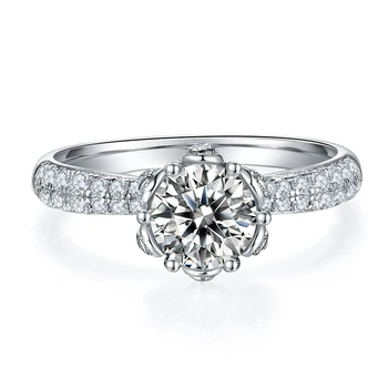 Shanzuan Jewelry Western Style S925 Round Shape 2ct VVS Moissanite Diamond Wedding Ring for Women
