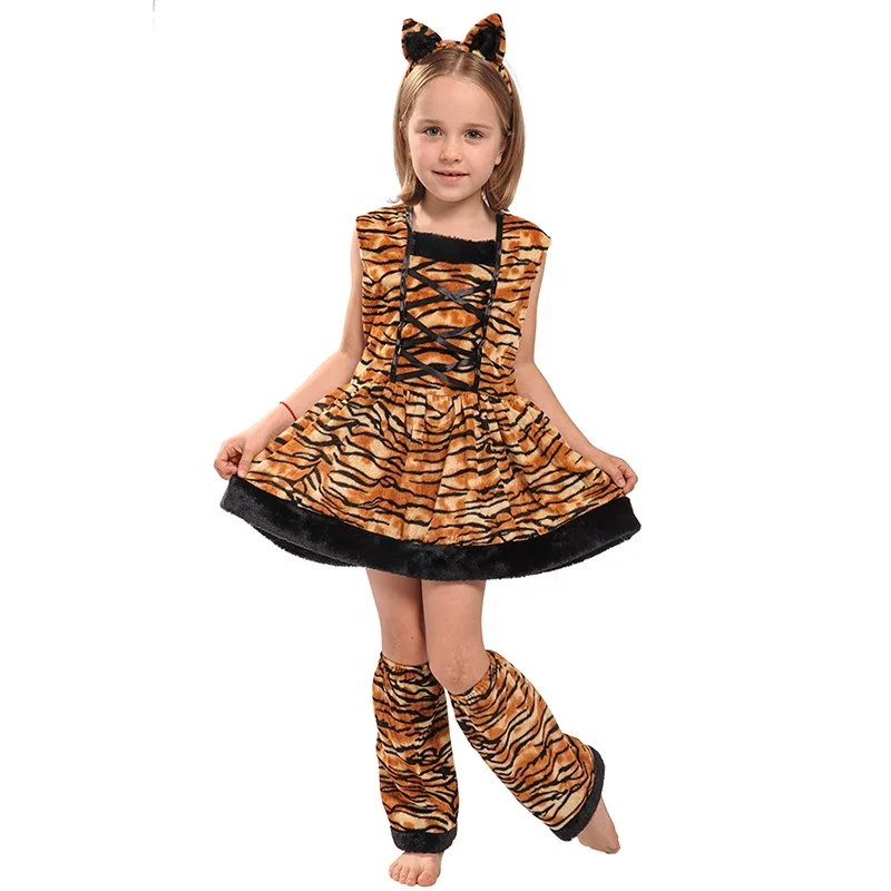 Leopard Costume Toddler Girls Cat Halloween Fancy Dress